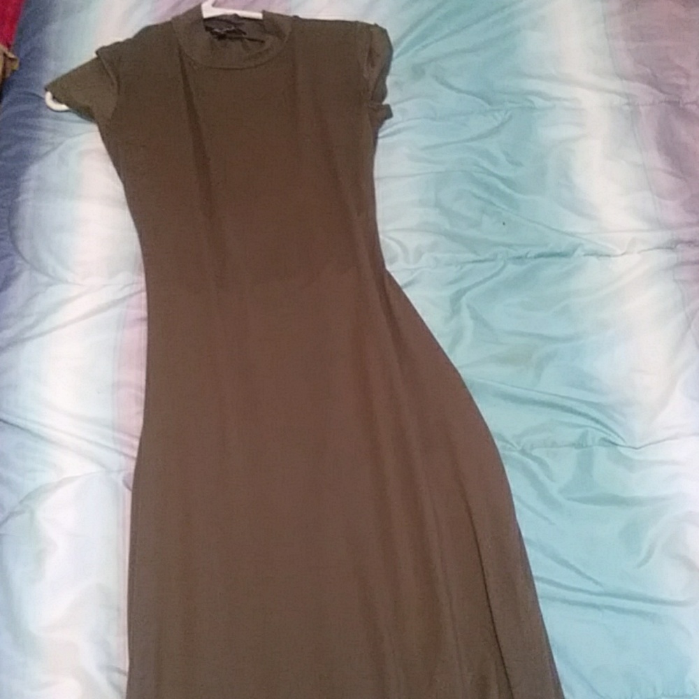 Olive green opened back dress(wore only once)